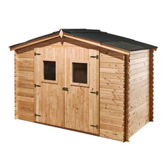 Abri de jardin en Douglas DALIA 5,24m² madriers 20mm + couverture Onduline - HABRITA Ma boutique