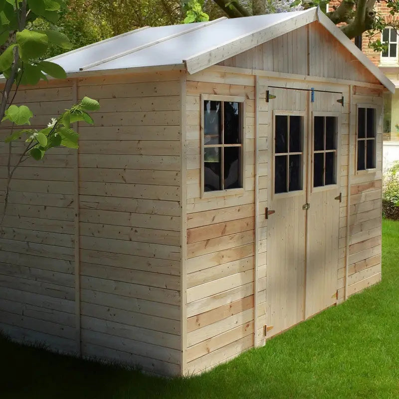 Abri de jardin en panneaux 17mm - 401x199cm - sans plancher - Timbela Ma boutique