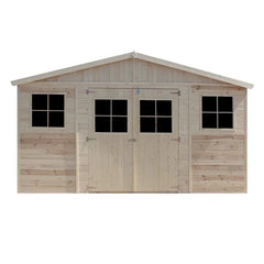 Abri de jardin en panneaux 17mm - 401x493cm - sans plancher - Timbela Ma boutique