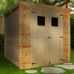 Abri de jardin en madriers 19mm - 200x200cm - avec plancher - Timbela Ma boutique