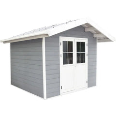 Abri de jardin en bois composite 28mm gris clair 7,78m² PREMIUM - Woodlife Garden Ma boutique
