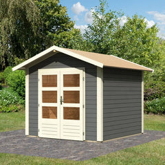 Abri de jardin en bois massif gris terre 5,95m² Talkau 4 – Karibu Ma boutique