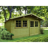 Abri de jardin en bois traité autoclave 28mm Niort avec double porte 12,46m² - SOLID Ma boutique