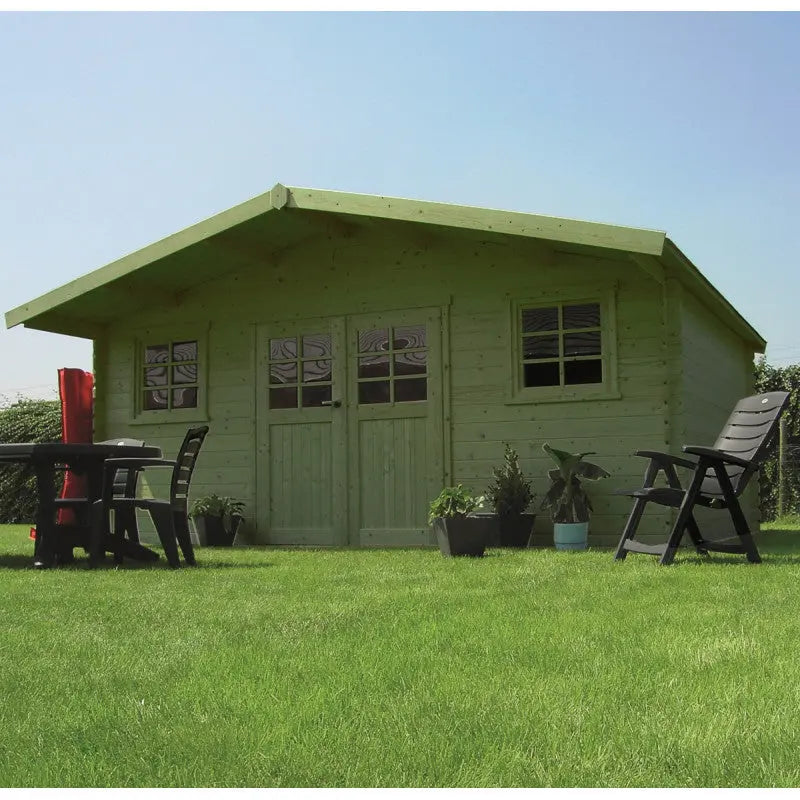 Abri de jardin en bois traité autoclave 28mm ZÜRICH avec double porte 19,71m² - SOLID Ma boutique