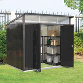 Abri de jardin en métal anthracite 5,22m² + kit d'ancrage + kit de fondation DURAMAX Ma boutique