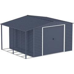 Abri de jardin en métal anthracite 9,75m² avec appentis + kit fondation ALPINE - DURAMAX Ma boutique