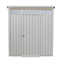 Abri de jardin en métal gris 3,92m² + kit d'ancrage + kit de fondation DURAMAX Ma boutique