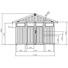 Abri de jardin en PVC 11,2m² UTILITY blanc et gris bleu Grosfillex + kit ancrage offert Ma boutique
