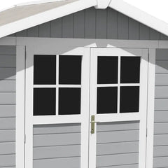 Abri de jardin en PVC 4,9m² DECO gris clair et blanc Grosfillex + kit ancrage offert Ma boutique