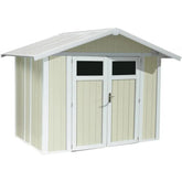 Abri de jardin en PVC 4,9m² UTILITY blanc et gris vert Grosfillex + kit ancrage offert Ma boutique