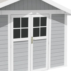 Abri de jardin en PVC 7,5m² DECO gris clair et blanc Grosfillex + kit ancrage offert Ma boutique