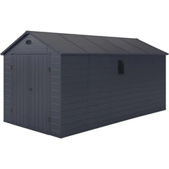 Abri de jardin en résine anthracite 11m² + kit de fondation - JOBU Ma boutique