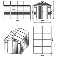 Abri de jardin en résine anthracite 8,90m² + kit de fondation - JOBU Ma boutique