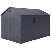 Abri de jardin en résine anthracite 8,90m² + kit de fondation - JOBU Ma boutique