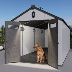 Abri de jardin en résine brossée DOCKER 14m² skylight + plancher - Jobu Ma boutique