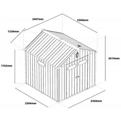 Abri de jardin en résine brossée DOCKER 5,3m² skylight + plancher - Jobu Ma boutique