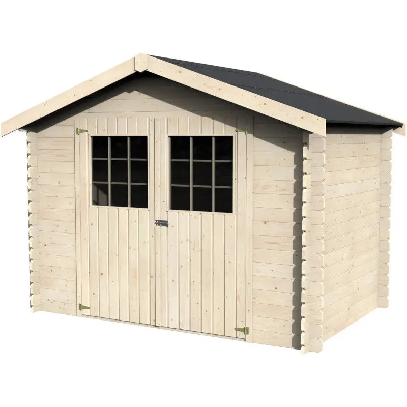 Abri de jardin Flodova 6,75m² en bois massif 28mm avec double porte – Décor et Jardin Ma boutique