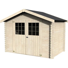 Abri de jardin Flodova 6,75m² en bois massif 28mm avec double porte – Décor et Jardin Ma boutique