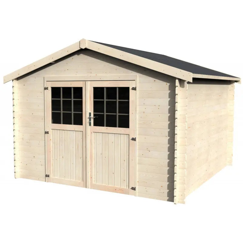 Abri de jardin Flovene 11,45m² en bois massif 28mm avec double porte – Décor et Jardin Ma boutique