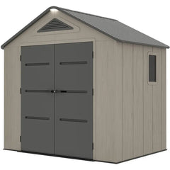 Abri de jardin HDPE Sunlife 4,5m² crème et gris + plancher - JOBU Ma boutique