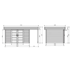 Abri de jardin Larvik 8,17m² en bois massif 28mm avec terrasse couverte - SOLID Ma boutique