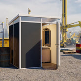 Abri de jardin modulaire isolé 2x2m anthracite et blanc - plancher inclus - Everbox Ma boutique