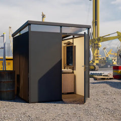 Abri de jardin modulaire isolé 2x2m anthracite et noir - plancher inclus - Everbox Ma boutique