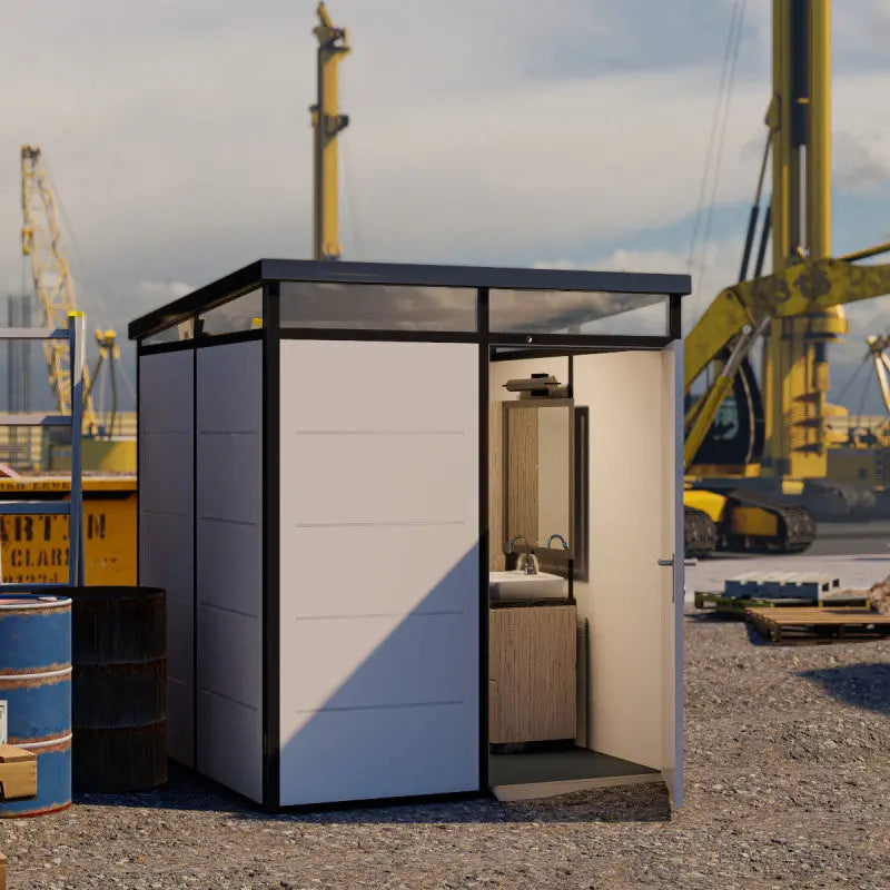 Abri de jardin modulaire isolé 2x2m profils noirs - plancher inclus - Everbox Ma boutique