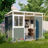 Abri de jardin modulaire isolé 3x2m anthracite et blanc - plancher inclus - Everbox Ma boutique