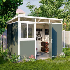 Abri de jardin modulaire isolé 3x2m anthracite et blanc - plancher inclus - Everbox Ma boutique