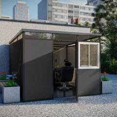 Abri de jardin modulaire isolé 3x3m anthracite et noir - plancher inclus - Everbox Ma boutique