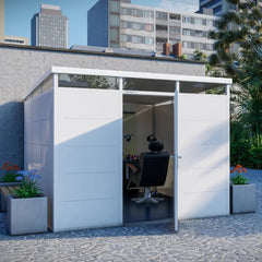 Abri de jardin modulaire isolé 3x3m blanc - plancher inclus - Everbox Ma boutique