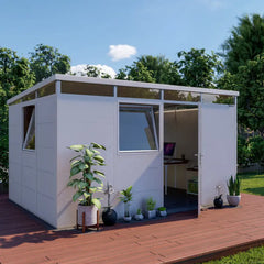 Abri de jardin modulaire isolé 4x3m blanc - plancher inclus - Everbox Ma boutique