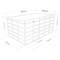 Abri de jardin modulaire isolé 5x3m profils noirs - plancher inclus - Everbox Ma boutique