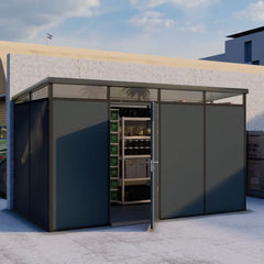 Abri de jardin modulaire isolé 4x2m anthracite et noir - plancher inclus - Everbox Ma boutique