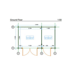 Abri de jardin monopente en bois massif 8,74m² avec 2 espaces et cloison - Eden Ma boutique
