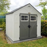 Abri de jardin polyéthylène 35mm 5,53m² Woodgrain + plancher SUNCAST Ma boutique