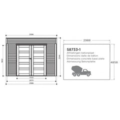 Abri de jardin Potenza 5,94m² en bois traité autoclave 19mm avec terrasse couverte - SOLID Ma boutique
