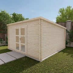 Abri de jardin toit plat 16m² PENTY - madriers 28mm brut - Gardy Shelter Ma boutique