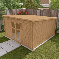 Abri de jardin toit plat 16m² PENTY - madriers 28mm traité - Gardy Shelter Ma boutique