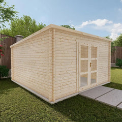 Abri de jardin toit plat 16m² PENTY - madriers 40mm brut - Gardy Shelter Ma boutique