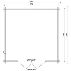 Abri de jardin toit plat 9m² PENTY BIS - madriers 40mm épaisseurs x 140mm hauteur traité - Gardy Shelter Ma boutique