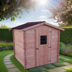 Abri de jardin en Douglas DUBLIN 4,28m² madriers 28mm + couverture Onduline - HABRITA Ma boutique