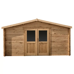 Abri en bois massif 12m² PRIMO 28mm traité teinté marron Gardy Shelter Ma boutique