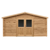 Abri en bois massif 16m² PRIMO 28mm traité teinté marron Gardy Shelter Ma boutique