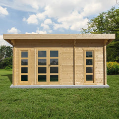 Abri en bois massif 19,25m² cloisonné MODERNE 40mm Gardy Shelter Ma boutique