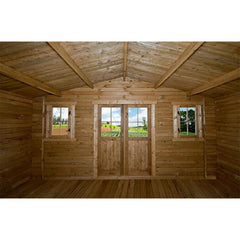 Abri en bois massif 19,8m² PLUS 40mm traité teinté marron Gardy Shelter Ma boutique