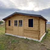 Abri en bois massif 19,8m² PLUS 40mm traité teinté marron Gardy Shelter Ma boutique