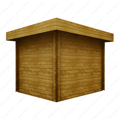 Abri en bois massif 7,5m² MODERNE teinté marron - madriers 40mm Gardy Shelter Ma boutique