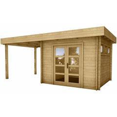 Abri en bois massif 9m² MODERNE + terrasse 7m² Gardy Shelter Ma boutique